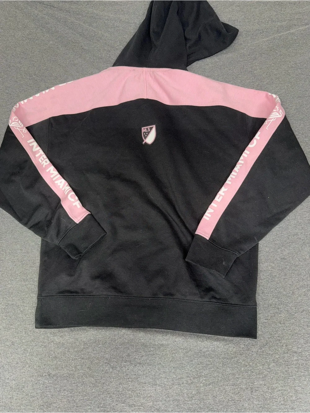 Inter Miami Black & Pink 'MIAMI' Hooded Sweatshirt Size 11-12 years